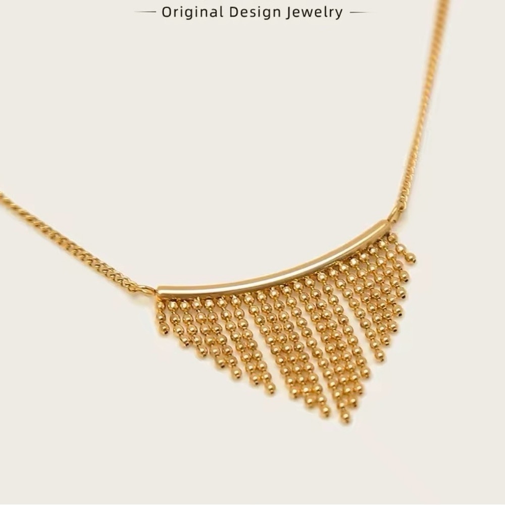 18K Gold Plated Beads Tassel Necklace